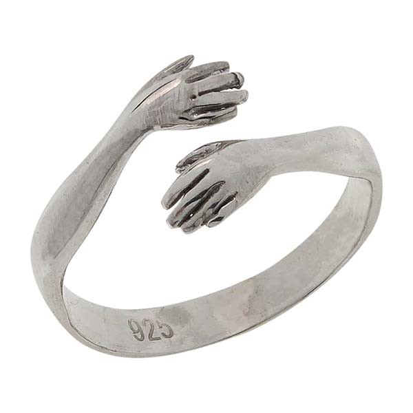 انگشتر نقره زنانه مدل آغوش کد 598