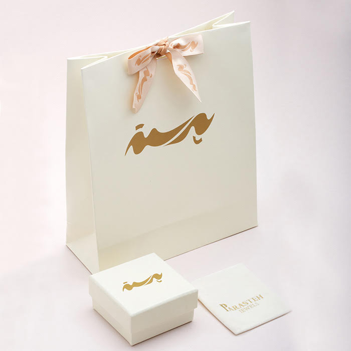 آویز گردنبند طلا 18 عیار زنانه پرسته مدل حرف F قفل دار