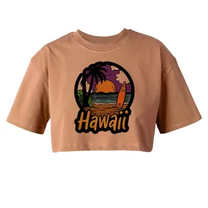 کراپ‌تاپ آستین کوتاه زنانه مدل هاوایی کد L302 K