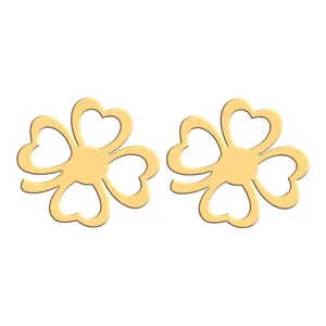 گوشواره طلا 18 عیار زنانه فرشته طرح گل شبدر WEL-000227
