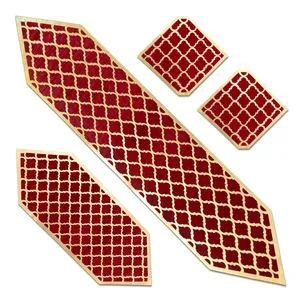ست رومیزی 4 تکه مدل مراکشی چرم مخمل کد R004