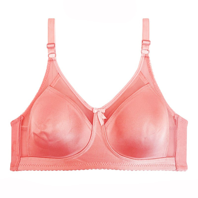 سوتین زنانه نوشه پوش مدل پرلون کاپ پرسی رنگ گلبهی