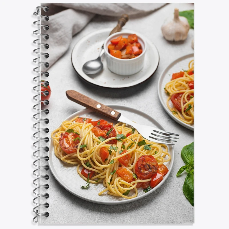 دفتر زبان 50 برگ خندالو مدل سه خط طرح پاستا کد F2378