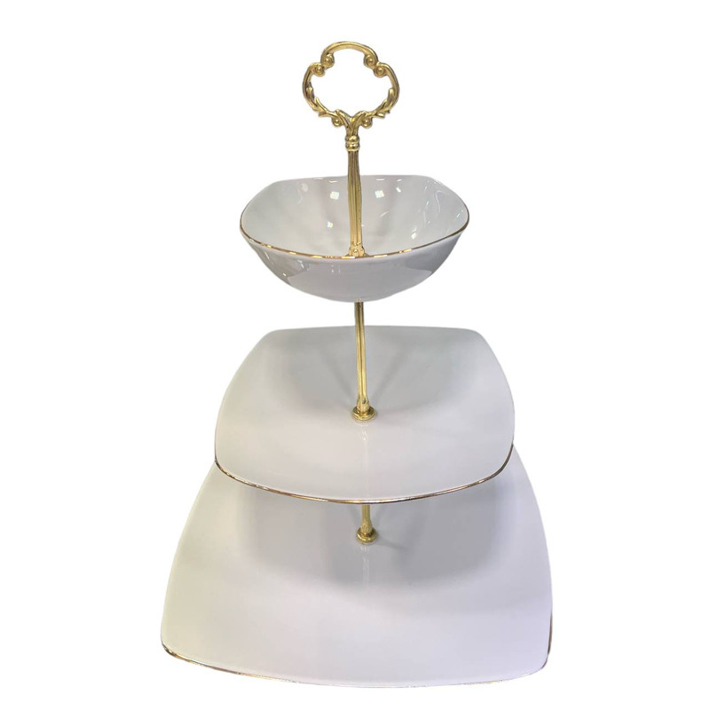 شیرینی خوری مدل سه طبقه طرح لب طلایی