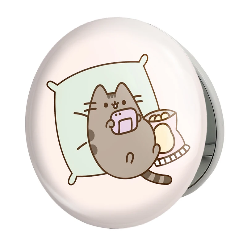 آینه جیبی خندالو طرح پوشین گربه بامزه مدل تاشو کد 26598 