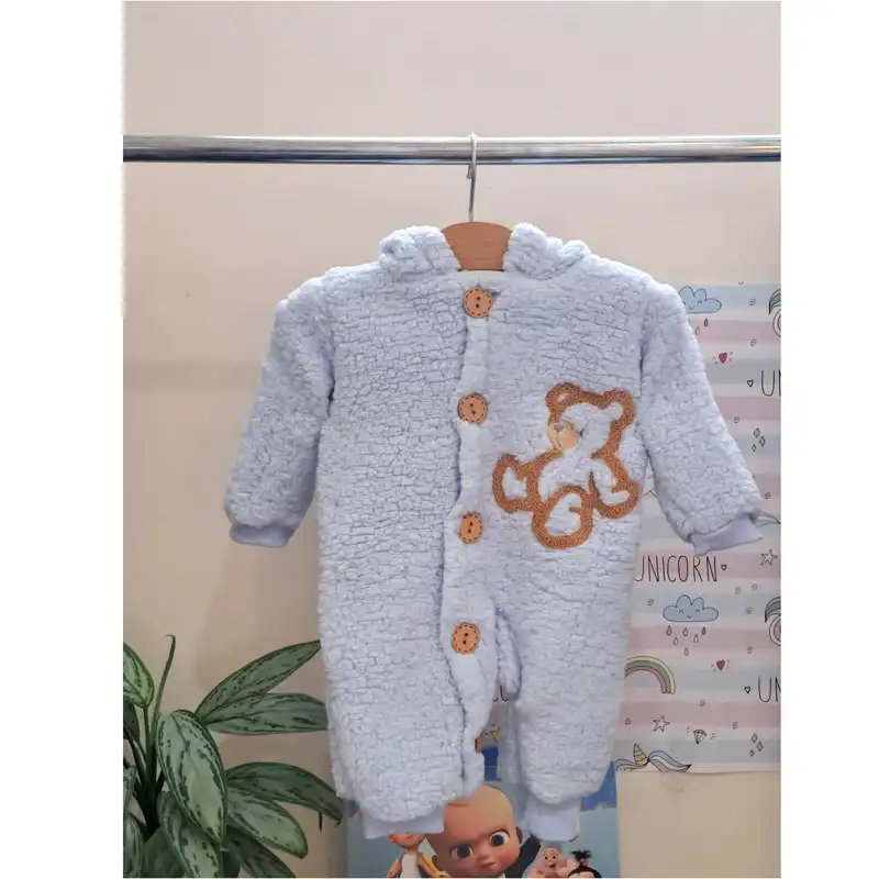 سرهمی نوزادی مدل خرس رنگ آبی