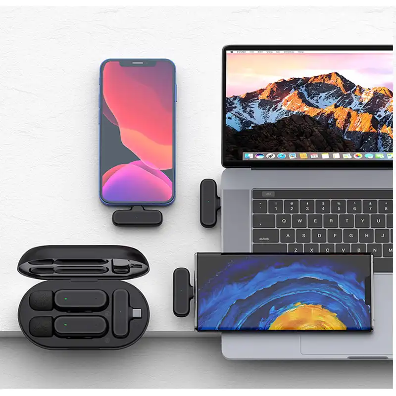 میکروفن یقه ای بی سیم مدل K61 Dual Lightning بسته 2 عددی