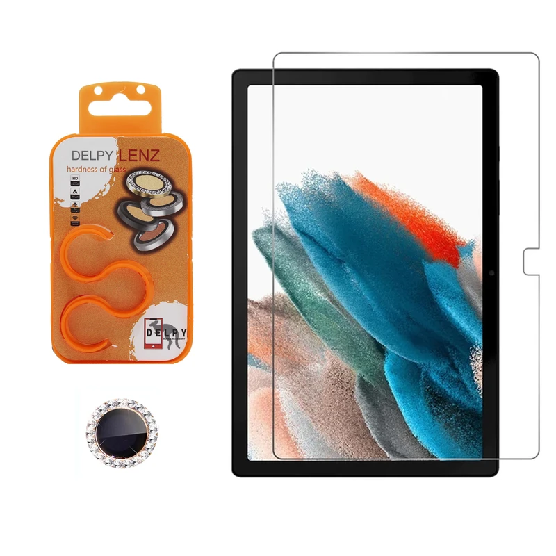 محافظ صفحه نمایش دلپی مدل A15_Diamond مناسب برای تبلت سامسونگ Galaxy Tab A8 10.5 2021 X205 به همراه محافظ لنز دوربین