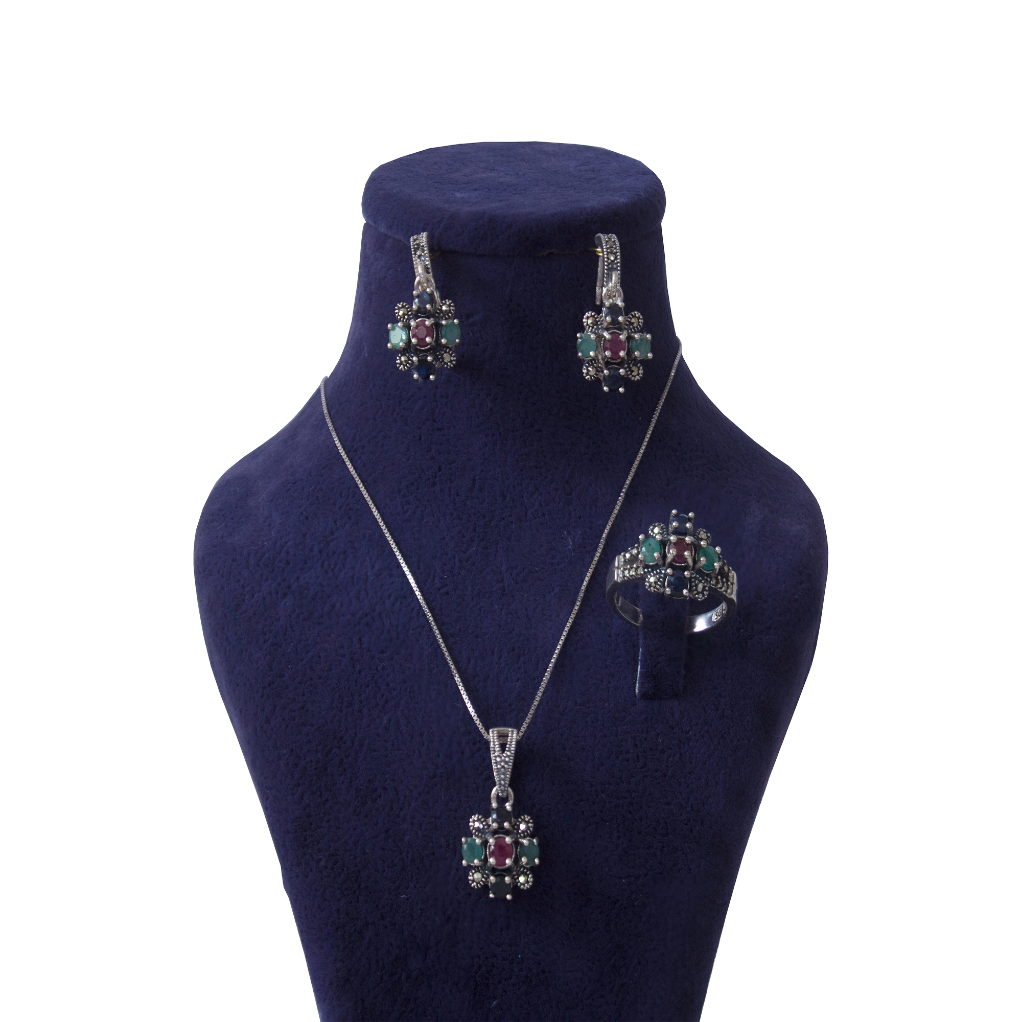 نیم ست نقره زنانه کد 0012