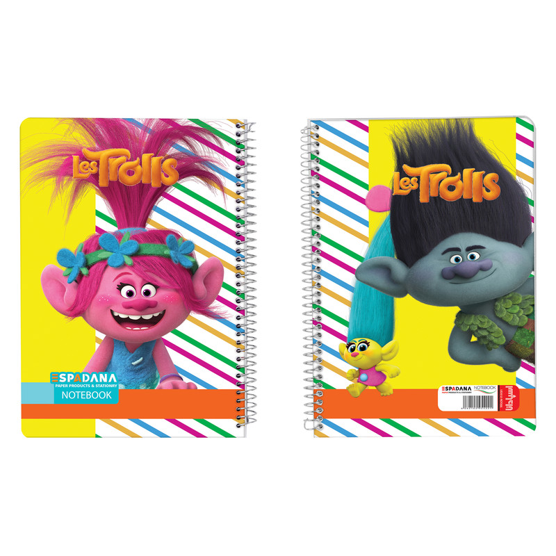 دفتر مشق 100 برگ اسپادانا طرح ترول ها کد Trl100