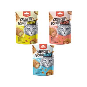 تشویقی گربه ونپی مدل Crunchy Pockets طعم میکس بسته 3 عددی