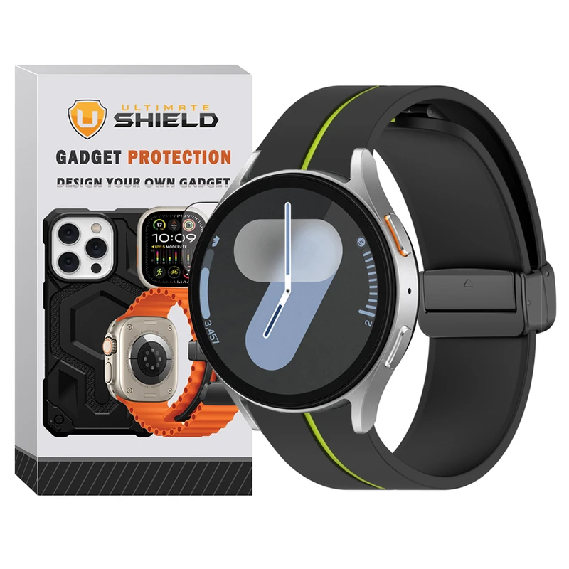 بند آلتیمیت شیلد مدل Green Line مناسب برای ساعت هوشمند سامسونگ Galaxy Watch 6 Classic 43mm
