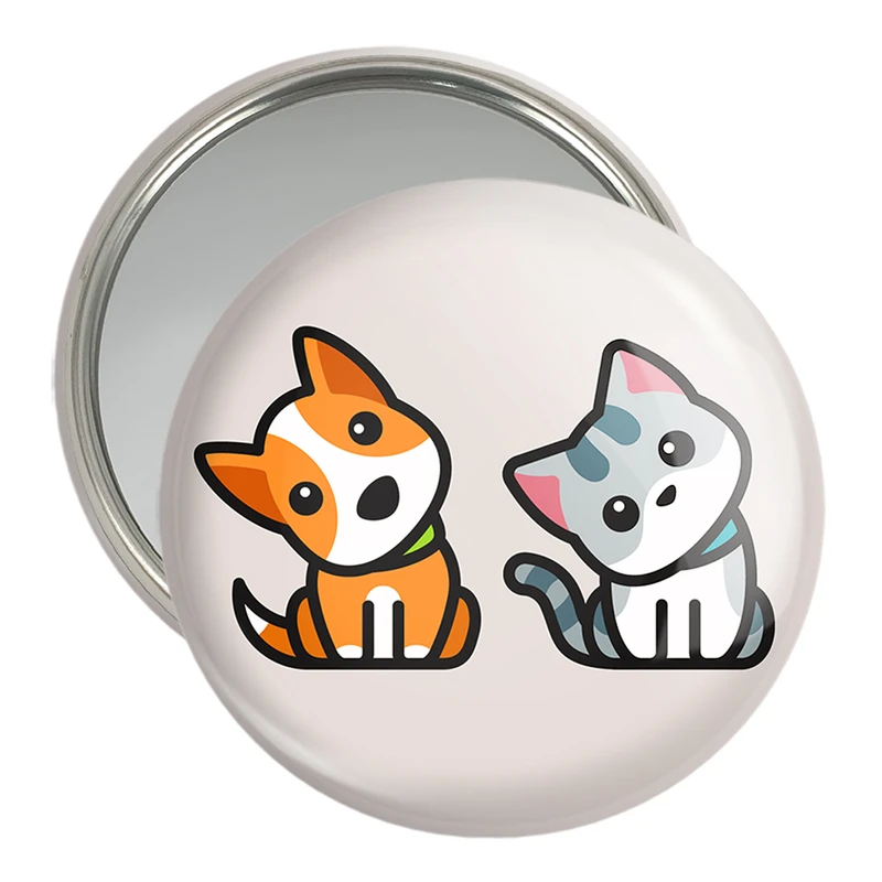 آینه جیبی خندالو مدل حیوانات بامزه سگ و گربه کد 28173