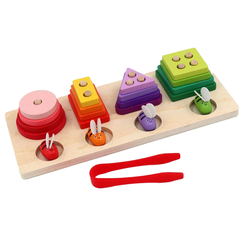 بازی آموزشی سمید مدل مونته سوری طرح پایه اشکال چهار ستون و زنبور