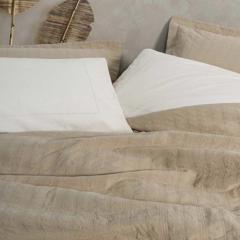 سرویس روتختی دو نفره 6 تکه کاتن باکس مدل Natura Vilo Bej Pike Takimi C.K