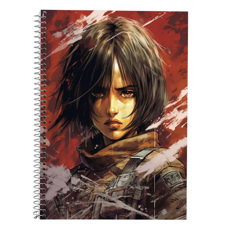 دفتر زبان 50 برگ مدوپد مدل دوخط طرح Attack on Titan کد DF10392