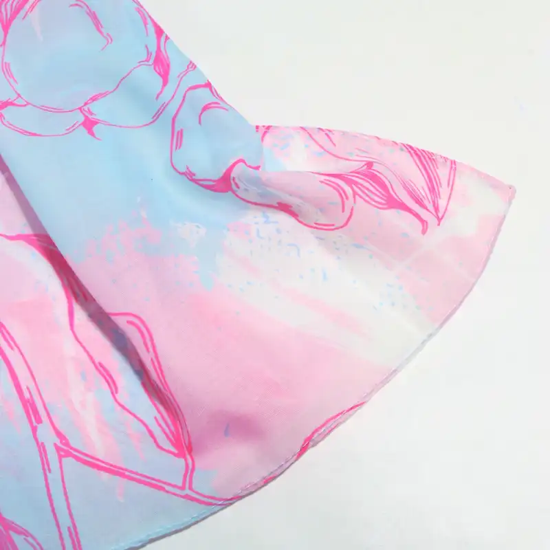 شال زنانه مدل نخی خنک تابستانه محبوب طرح آبرنگی کد 7075