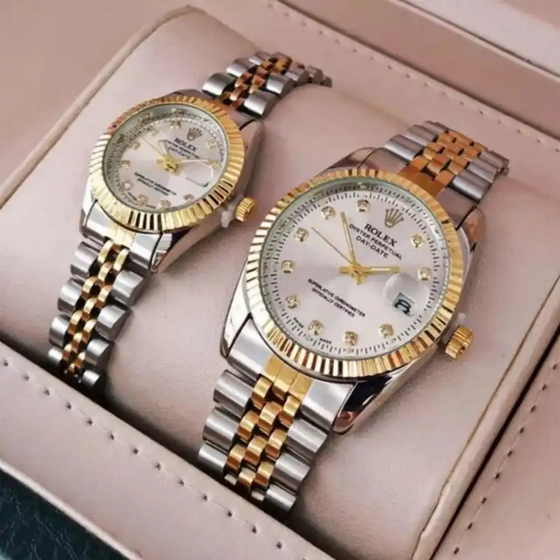 ست ساعت مچی عقربه ای زنانه و مردانه مدل دیت جاست کد 2