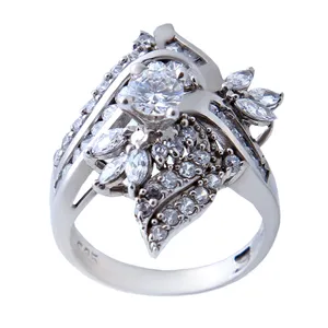 انگشتر نقره زنانه بازرگانی میلادی کد AWR_557