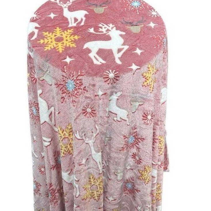 پتو مسافرتی 2 نفر مدل گوزن زمستانی سایز 210x200 سانتی‌متر