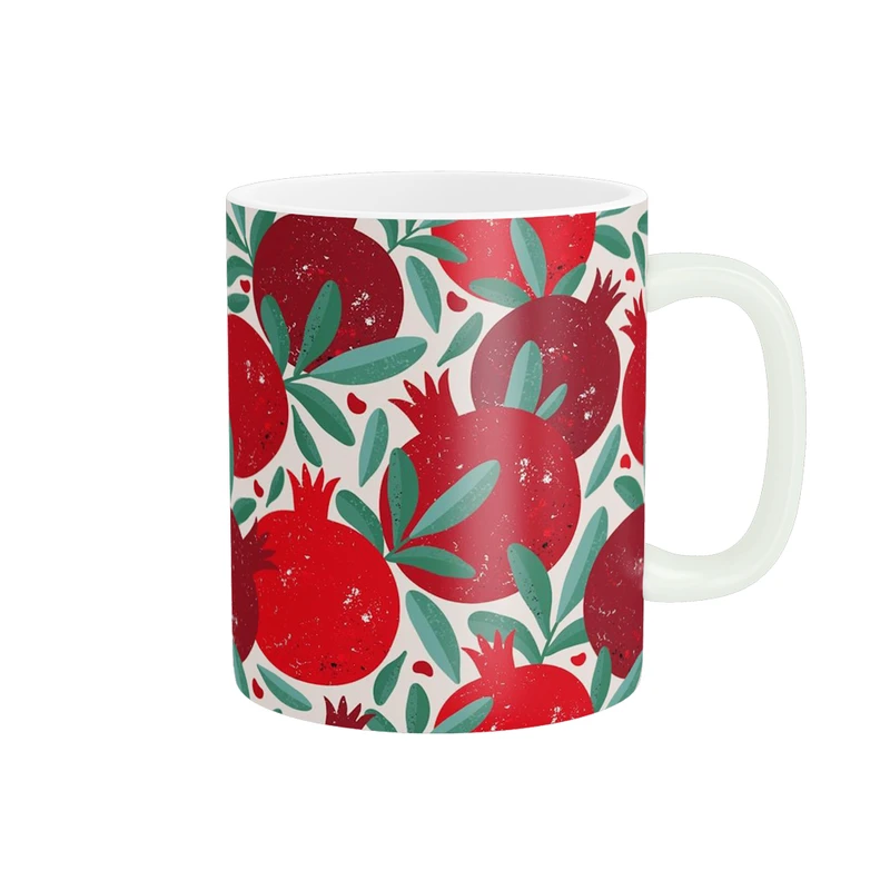 ماگ پادآفرین مدل یلدایی شب یلدا شب چله طرح انار و هندوانه کد p2655