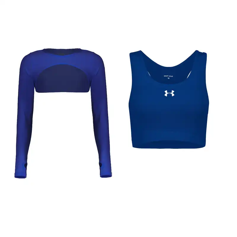 نیم تنه ورزشی زنانه مدل 1801-70 مجموعه 2 عددی