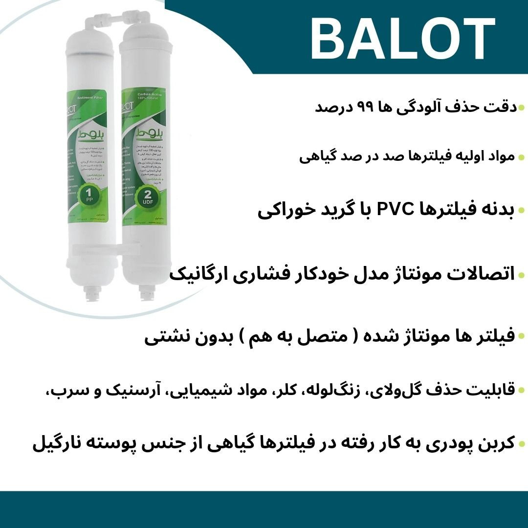 فیلتر تصفیه آب یخچال و فریزر بلوط مدل الیافی و کربن گیاهی BLT 2500 G مجموعه 6 عددی فیلتر تصفیه آب یخچال و فریزر بلوط مدل الیافی و کربن گیاهی BLT 2500 G مجموعه 6 عددی
