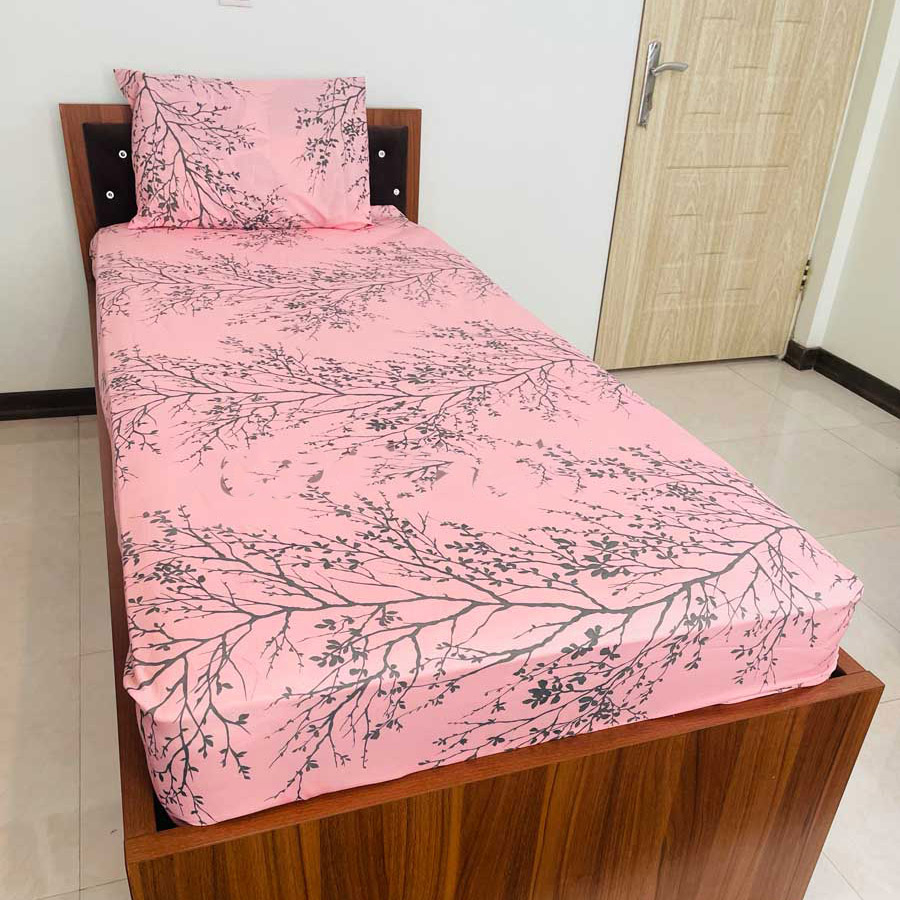 سرویس ملحفه مدل روتختی کشدار طرح سروناز  1.5 نفره 2 تکه