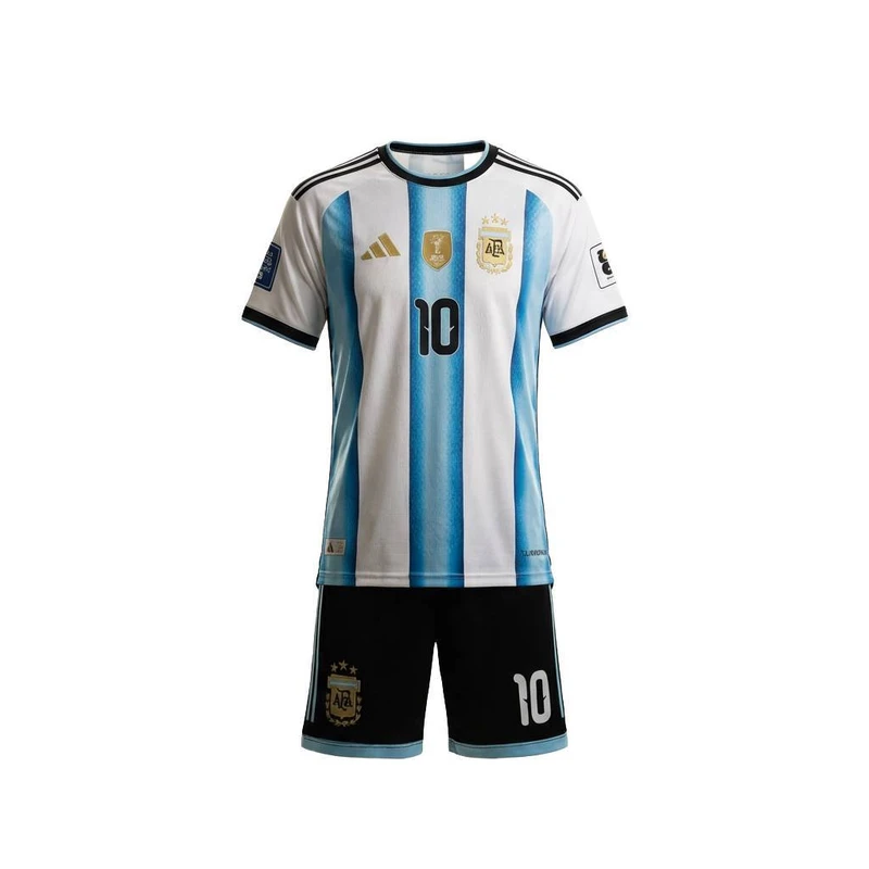 ست تی‌شرت و شلوارک ورزشی پسرانه مدل آرژانتین جام جهانی 2026 طرح مسی
