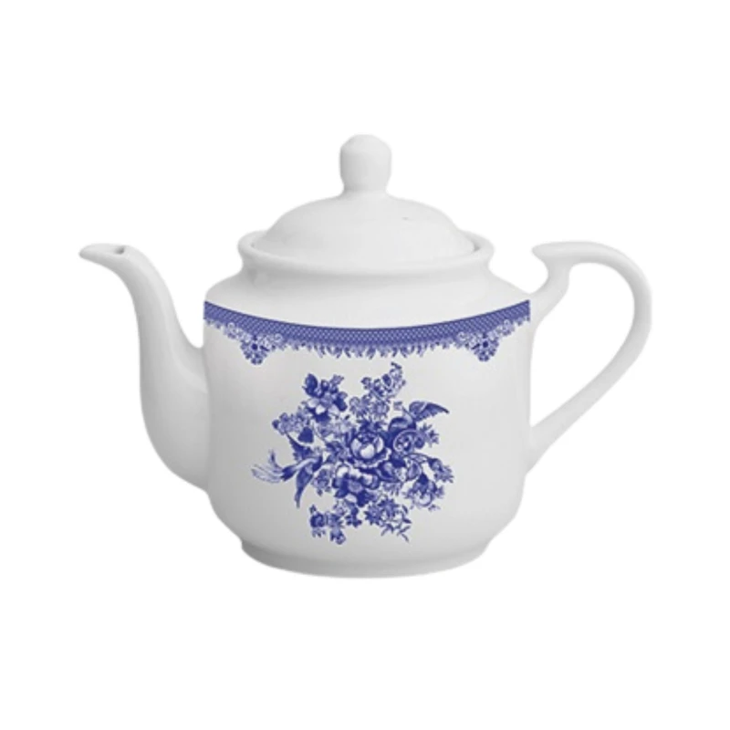 قوری چینی زرین ایران مدل چای استوانه کوچک 3 فلورانس درجه 3 گنجایش 450 میلی‌لیتر