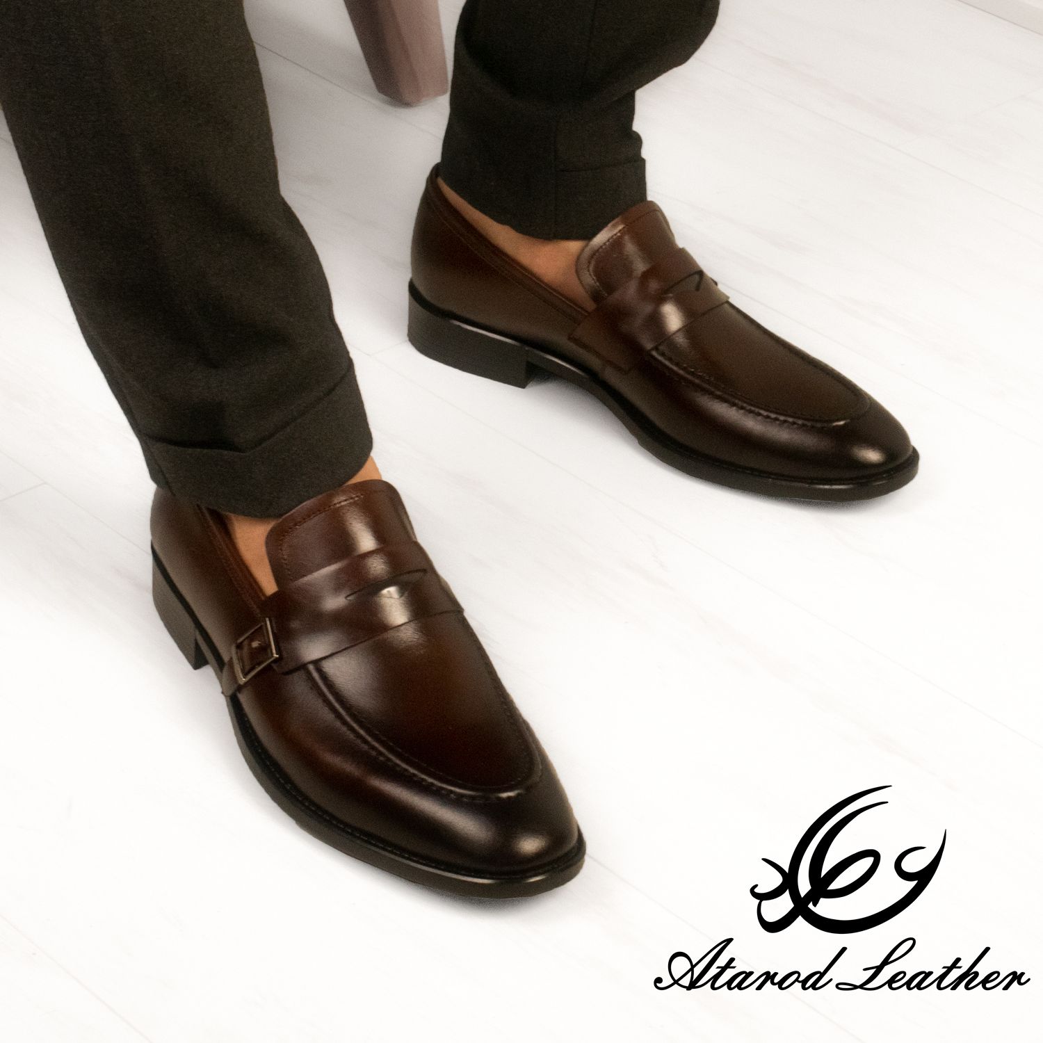 کفش مردانه چرم عطارد مدل چرم طبیعی کد SH75 -  - 17