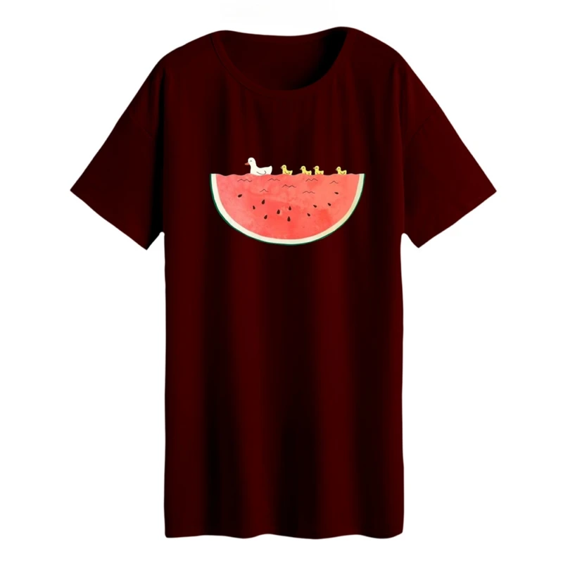 تی شرت لانگ زنانه مدل هندوانه یلدایی کد 38