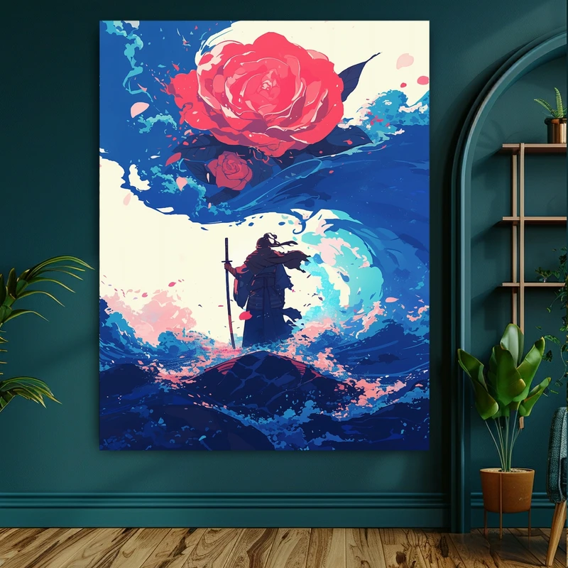 پوستر دیواری طرح جنگجوی تنها مدل گل رز کد BK22686