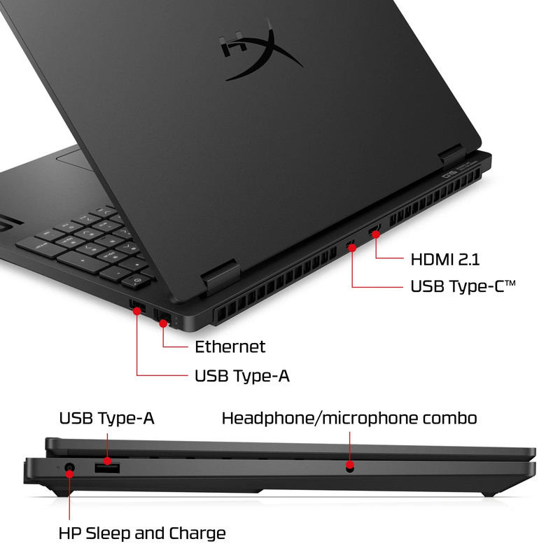 لپ تاپ 15.3 اینچی اچ‌ پی مدل HyperX OMEN 15-ga0004nw-Core i7 14650HX-RTX5060 8GB-24GB DDR5 5600MHz-2TB SSD-WQXGA 180Hz-W - کاستوم شده 