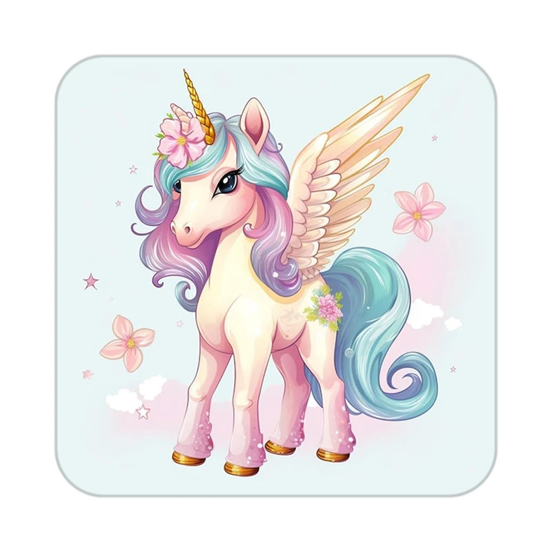 زیر لیوانی کاکتی طرح اسب تک شاخ و یونیکورن مدل mp29991