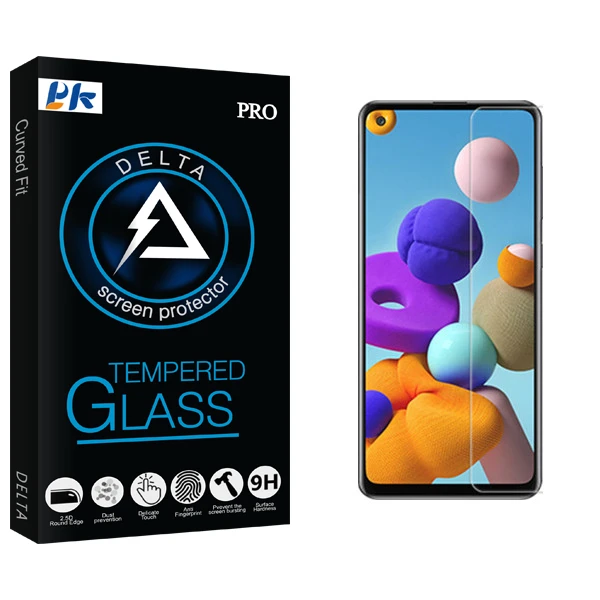 محافظ صفحه نمایش پی کی مدل Delta Glass مناسب برای گوشی موبایل سامسونگ Galaxy A21s