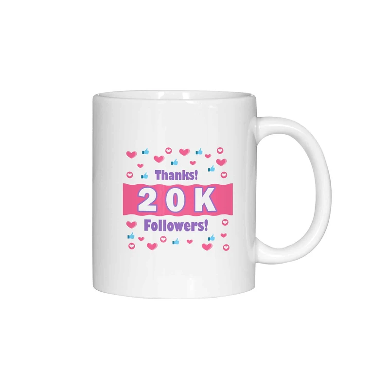 ماگ ژالینو طرح 20K Followers کد 001