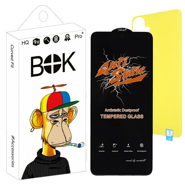 محافظ صفحه نمایش بوک مدل Antistatic مناسب برای گوشی موبایل سامسونگ Galaxy S24 FE به همراه محافظ پشت گوشی