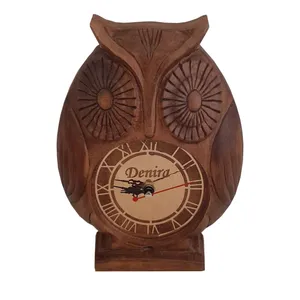 ساعت چوبی دنیرا طرح جغد مدل Owl001