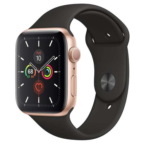 ساعت هوشمند اپل واچ سری 5 مدل 40mm  Aluminum Case With black sport silicone Band  