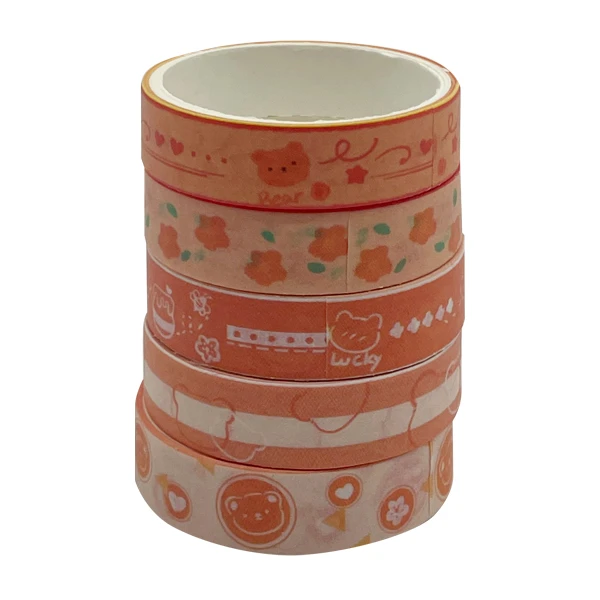 چسب کاغذی طرح خرسی عرض 3 سانتی متر بسته 5 عددی