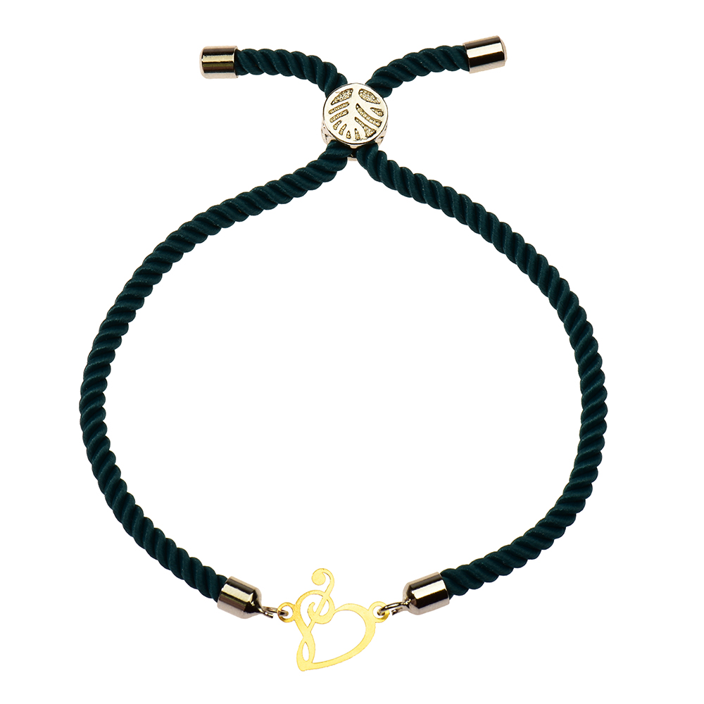 دستبند طلا 18 عیار دخترانه کرابو طرح قلب و کلید سل مدل Krd1057