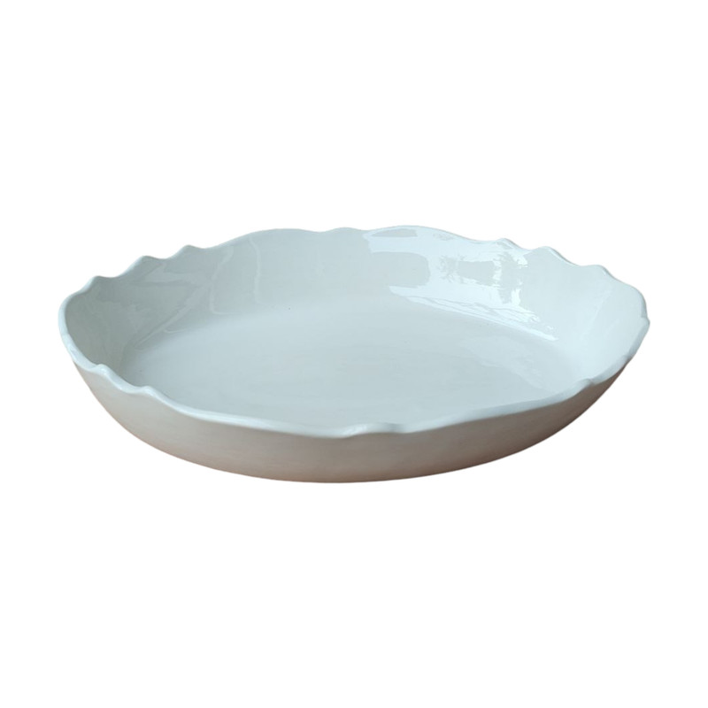 ظرف سرو چینی نارین مدل موج، 2 عددی 1 طبقه، مناسب سرو مرغ و استیک، سازگار با مایکروویو و ماشین ظرفشویی