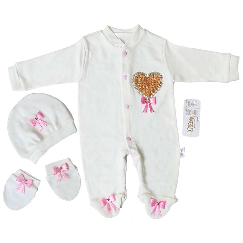 ست 4 تکه لباس نوزادی مدل قلب