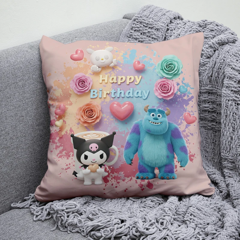 کوسن پاد آفرین مدل کرومی و سالیوان طرح تولد مبارک 1653