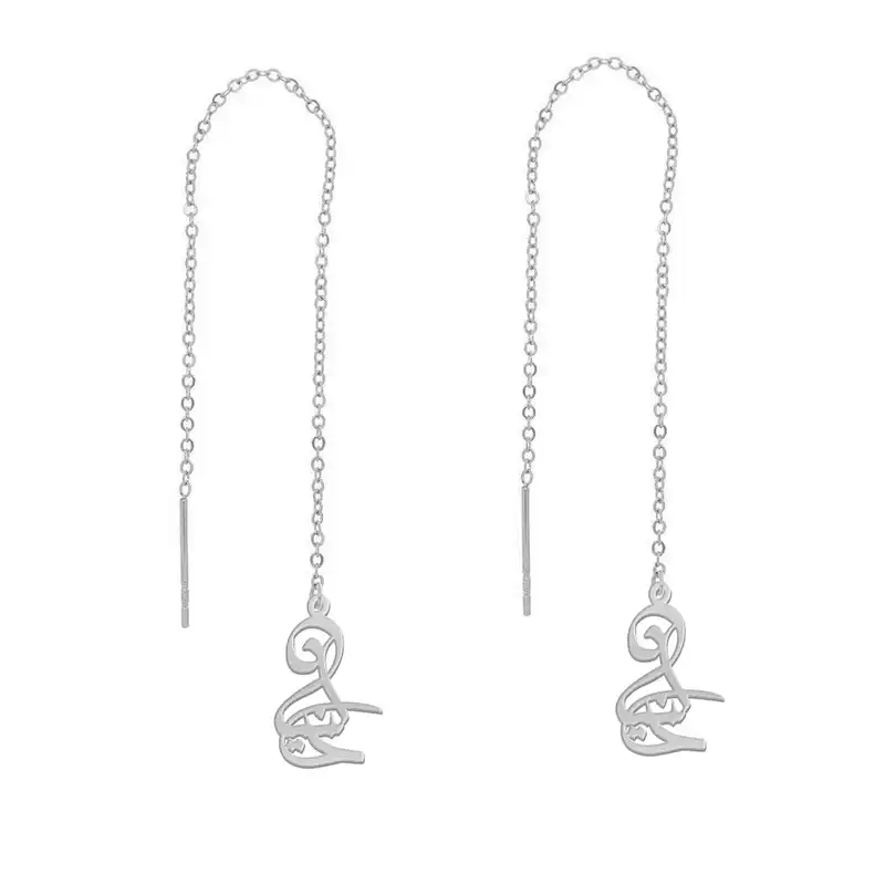 گوشواره نقره زنانه لیردا مدل اسم دلنیا gosh sss delnia68