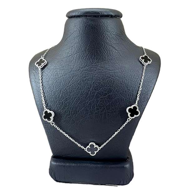 گردنبند نقره زنانه مدل ونکلیف پنج گل دو رو کد 2184598