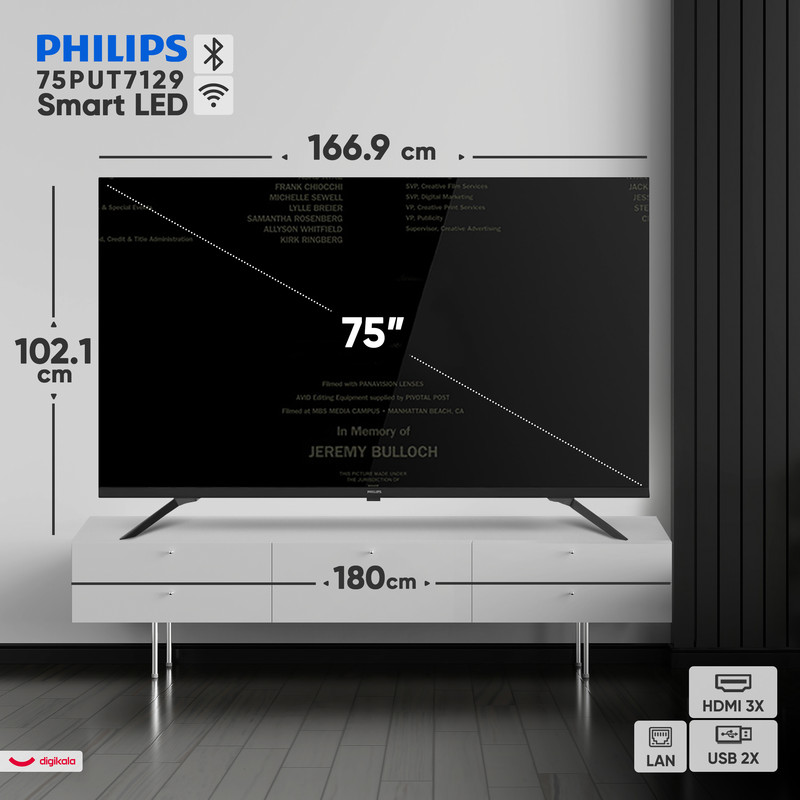 تلویزیون 75 اینچ ال ای دی هوشمند فیلیپس مدل 75PUT7129