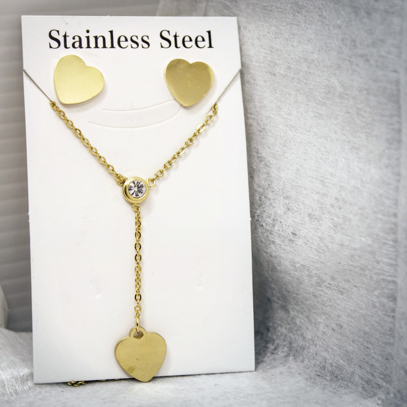 نیم ست زنانه طرح قلب تک نگین کد RKH_812