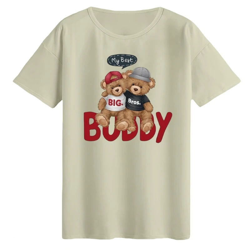 تی‌شرت لانگ آستین کوتاه زنانه مدل دو خرس